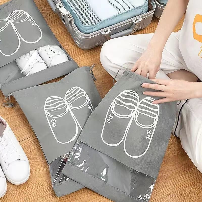 Travel Shoe Bags (Pack of 10 Bags - Random Colour)