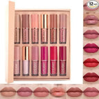 Smudge Proof Durable Velvet Matte Liquid Lipstick Set 12Pcs for Women