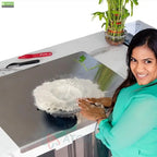 Stainless Steel Chopping Board Easy to Clean with Groove (35x31cm)