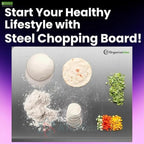 Stainless Steel Chopping Board Easy to Clean with Groove (35x31cm)
