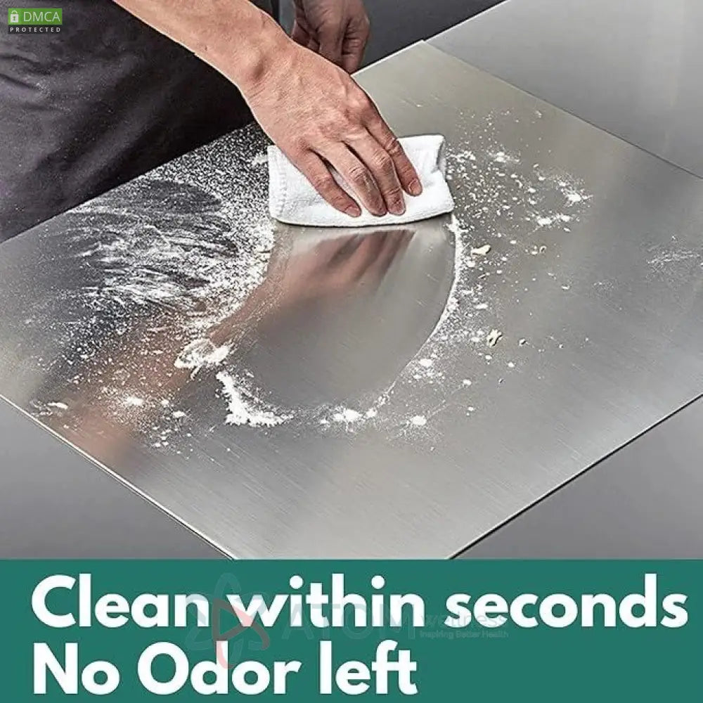Stainless Steel Chopping Board Easy to Clean with Groove (35x31cm)