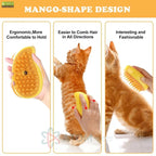 Steaming 3 in 1 Rechargeable Pet Hairbrush Cleanser in Mango Shape for dogs cats