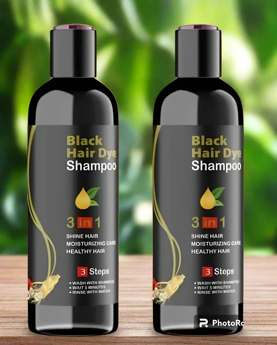 Unisex Instant Black Herbal Hair Dye Shampoo for Grey Hair Coverage Shampoo 3 in 1
