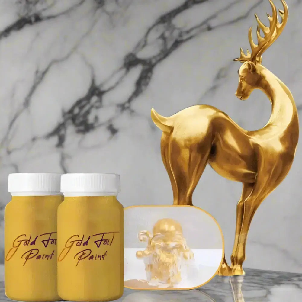 Water-based Glitter Bronzing Metallic Paint | Shimmering Craft & DIY Decor Liquid | 100g Bottle (Pack of 2)