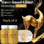 Water-based Glitter Bronzing Metallic Paint | Shimmering Craft & DIY Decor Liquid | 100g Bottle (Pack of 2)
